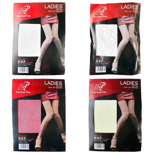 Red Rose Park Fishnet Tights - Sox Magic