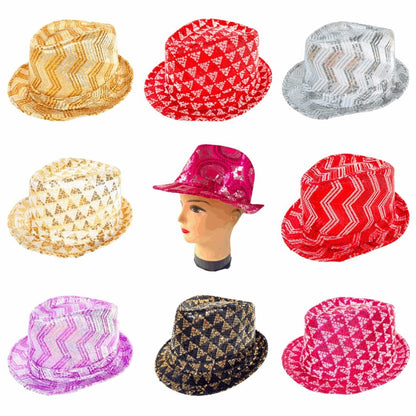 Sequin Fedora Hat 58cm - Sox Magic