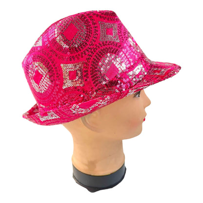 Sequin Fedora Hat 58cm - Sox Magic