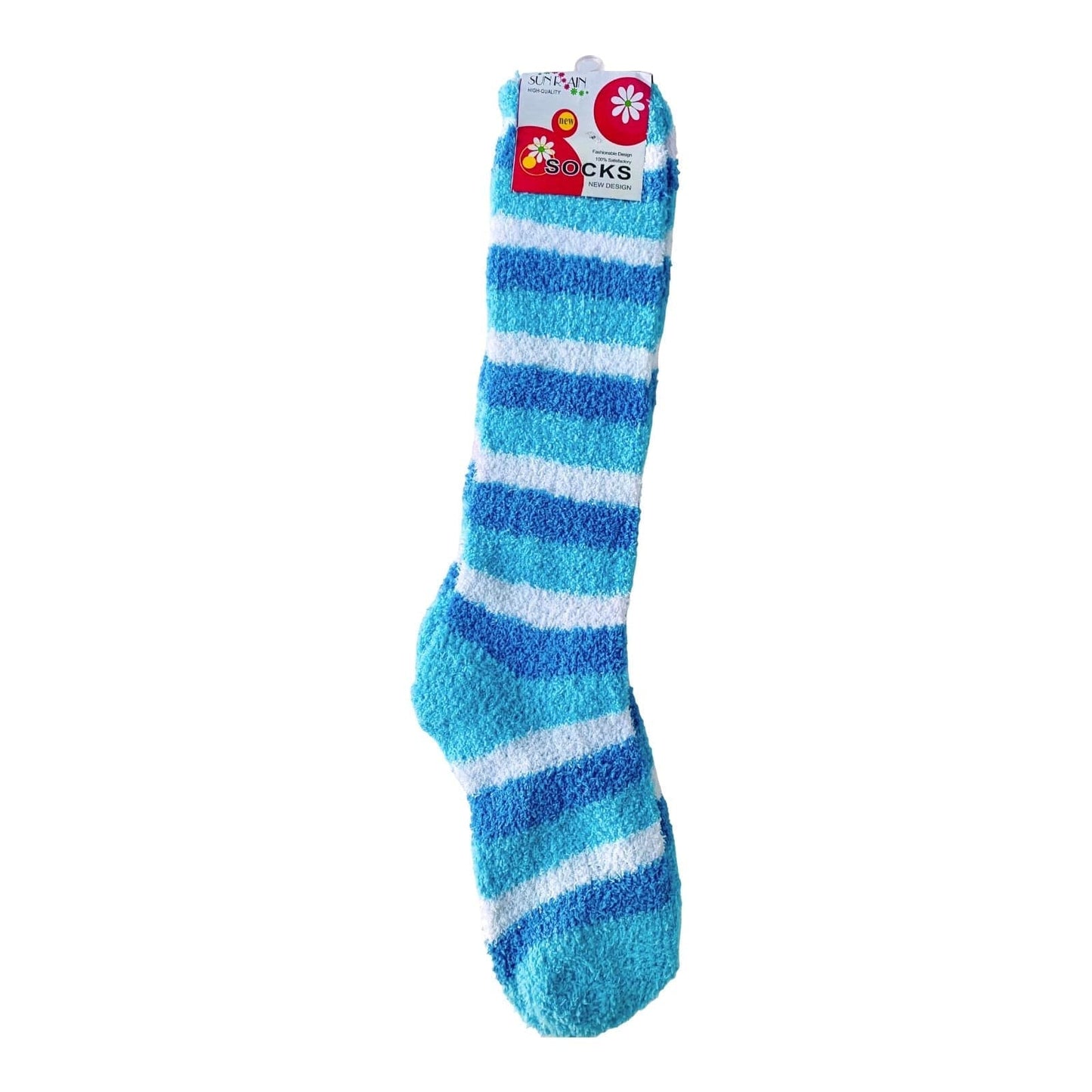 Striped Fluffy Knee High Socks - Sox Magic