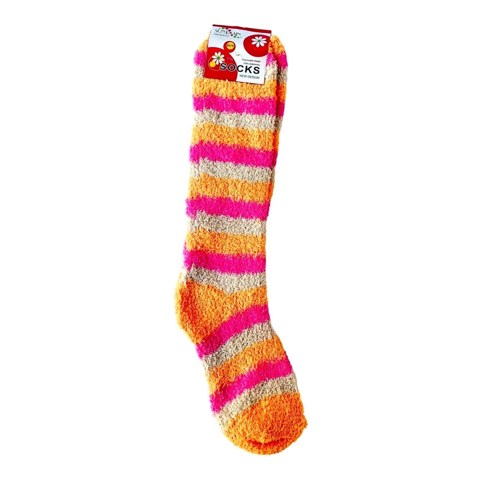 Striped Fluffy Knee High Socks - Sox Magic