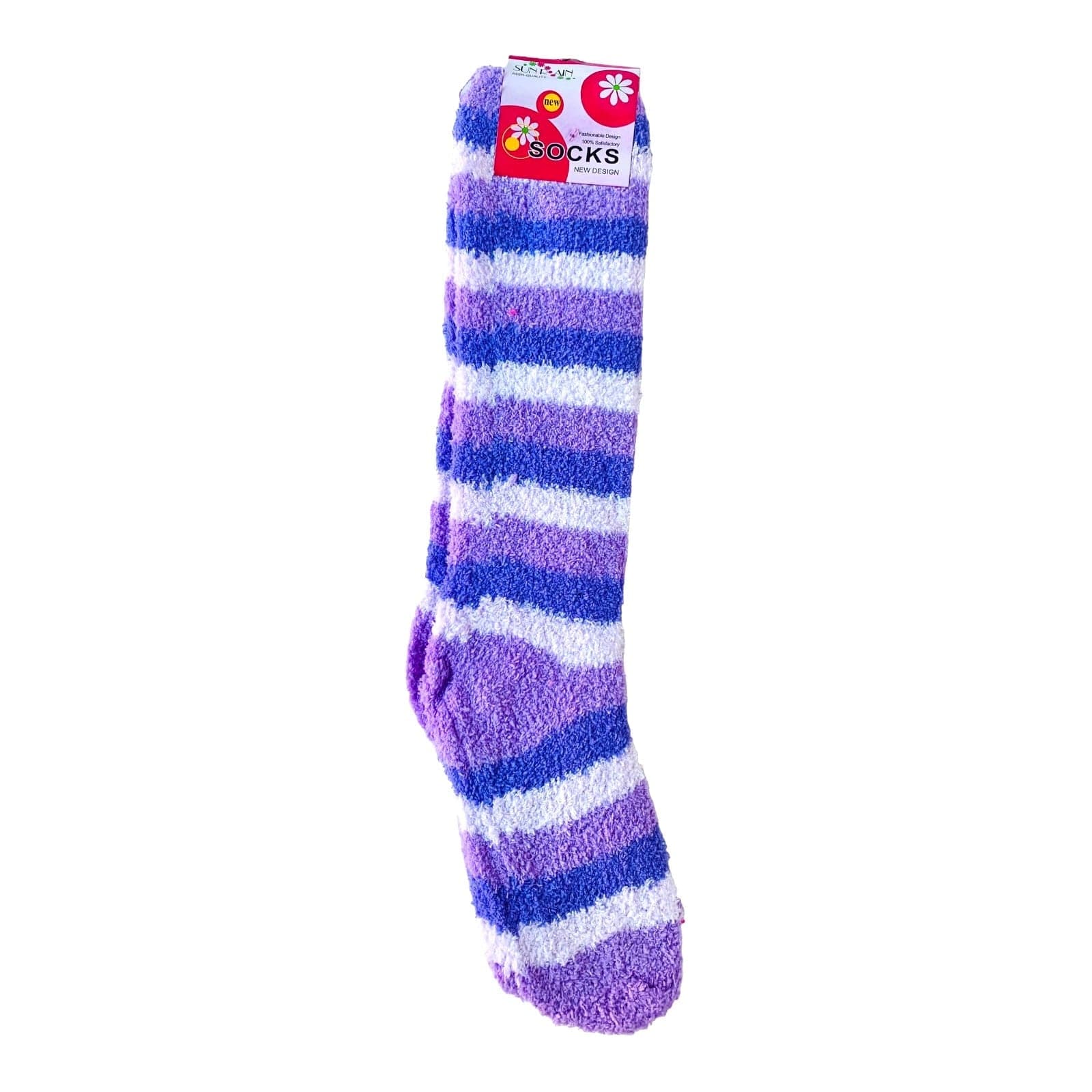 Striped Fluffy Knee High Socks - Sox Magic