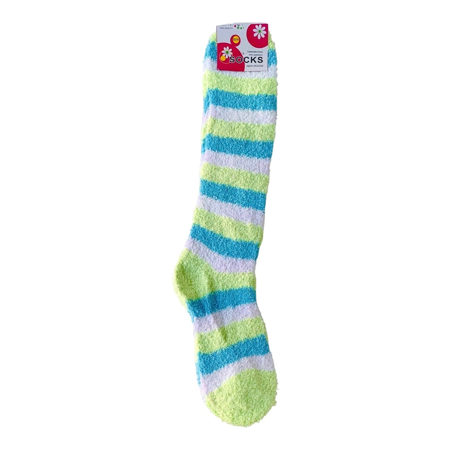 Striped Fluffy Knee High Socks - Sox Magic