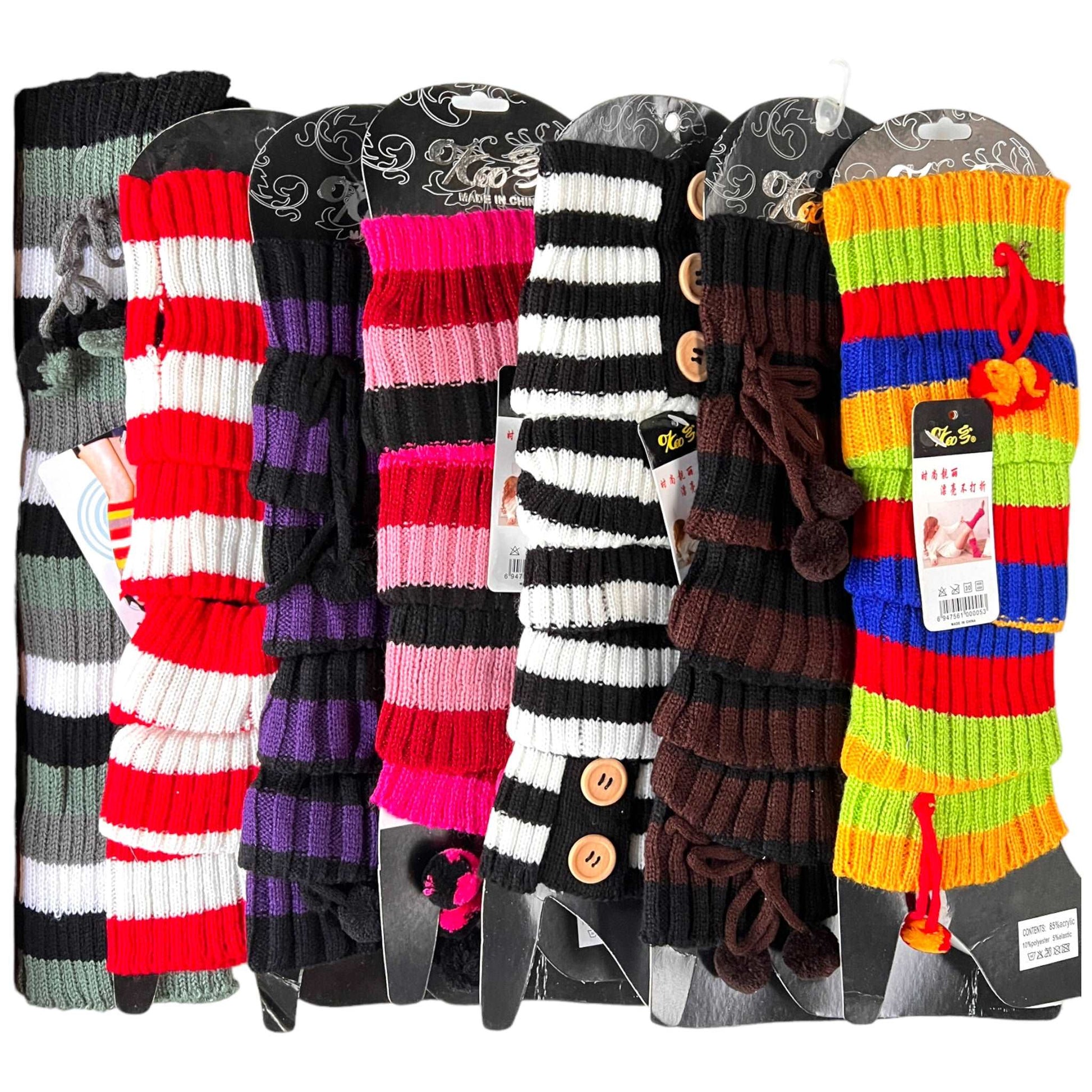 Striped Leg Warmers - Assorted - Sox Magic