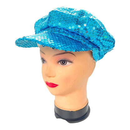 Womens Sparkling Sequin Baker Boy Hat Cap - Sox Magic