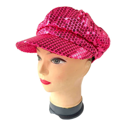 Womens Sparkling Sequin Baker Boy Hat Cap - Sox Magic