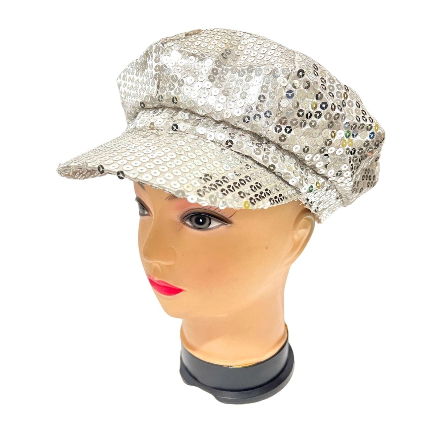 Womens Sparkling Sequin Baker Boy Hat Cap - Sox Magic