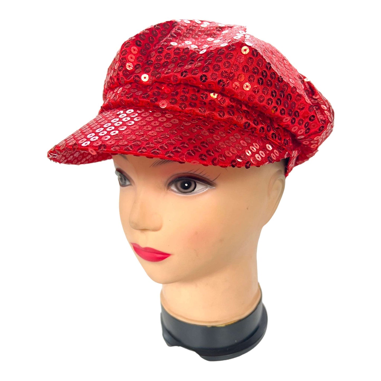 Womens Sparkling Sequin Baker Boy Hat Cap - Sox Magic