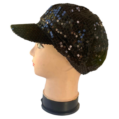 Womens Sparkling Sequin Baker Boy Hat Cap - Sox Magic